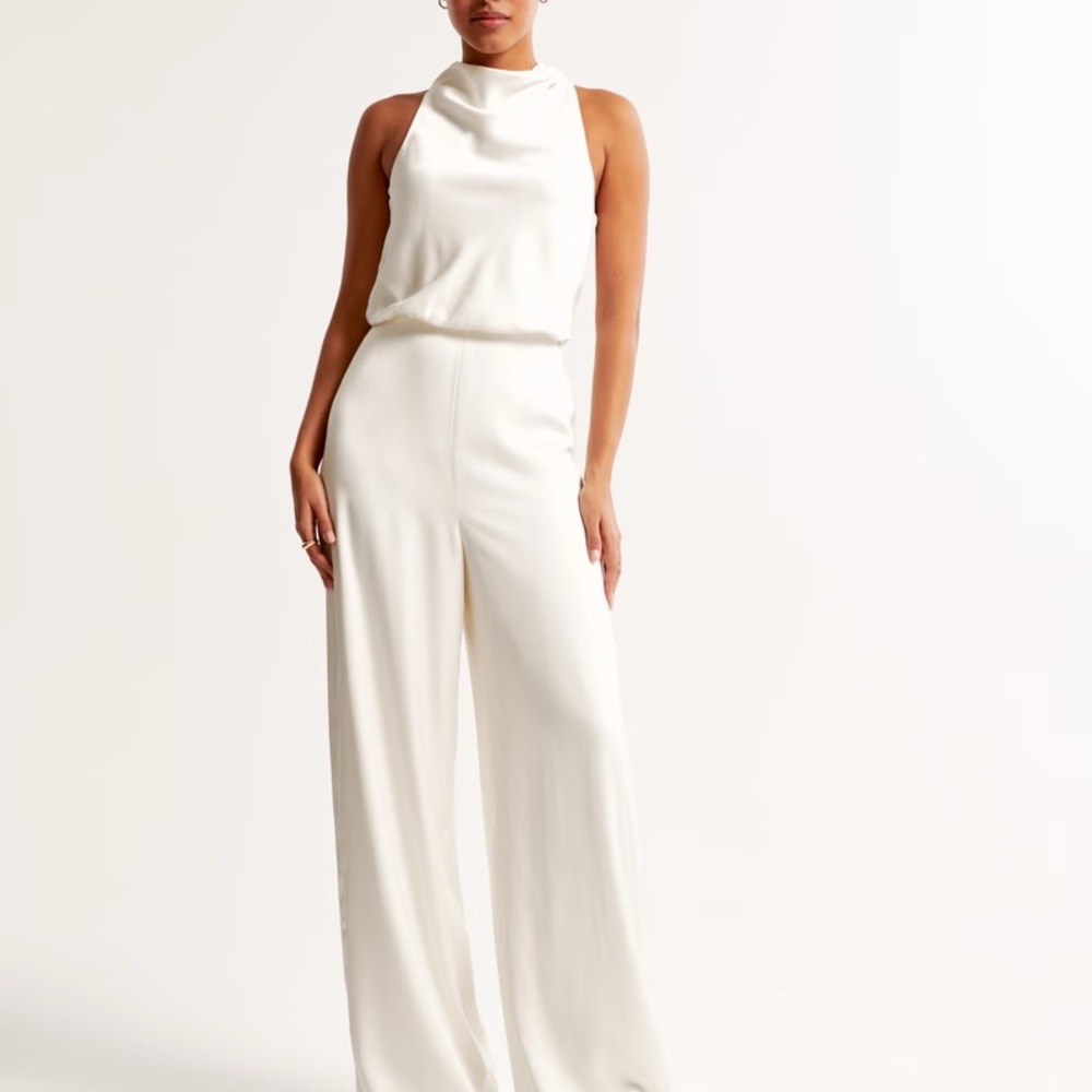 Abercrombie & Fitch Cream Jumpsuit